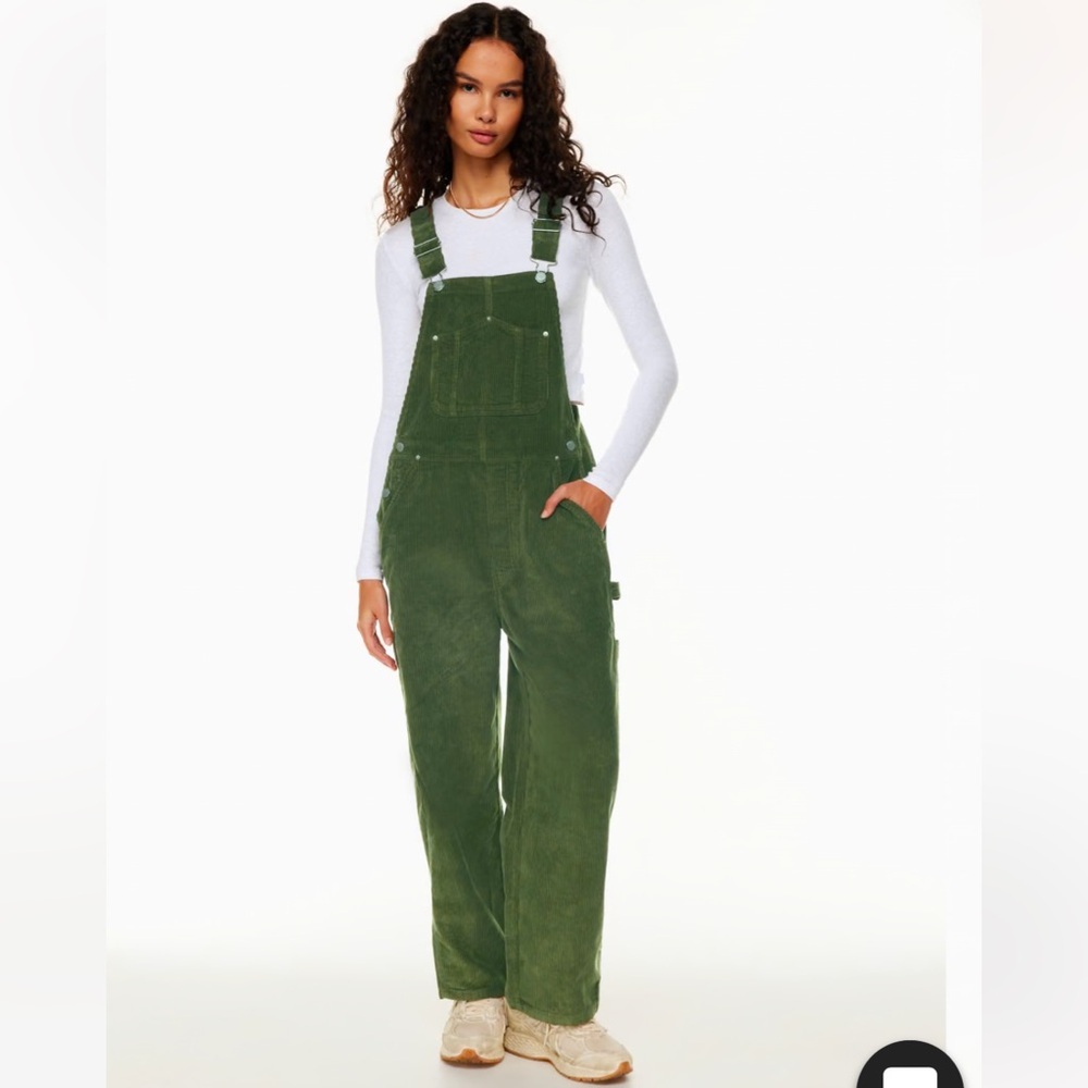 NWT Aritzia TNA Green Corduroy Overalls Small